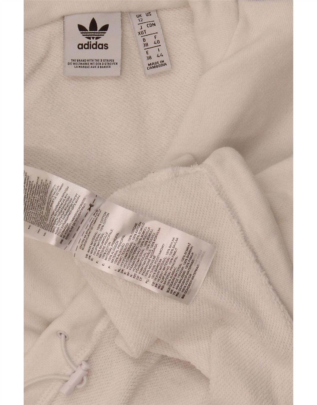 Adidas Damen Oversize Graphic Crop Sweatshirt Pullover UK 12 Mittelweiß