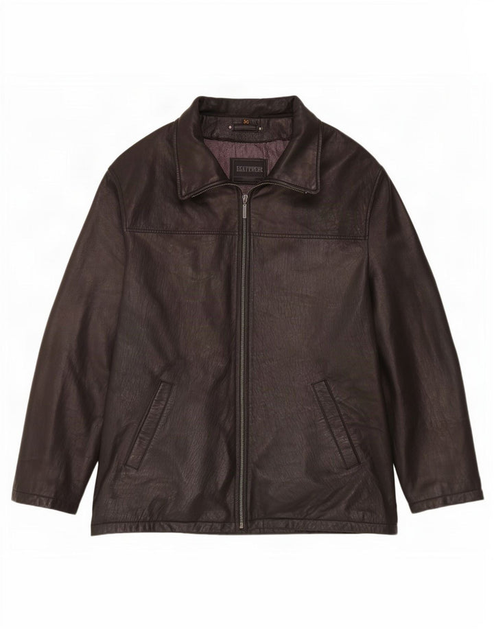 Trapper Herren Lederjacke IT 50 Large Schwarz