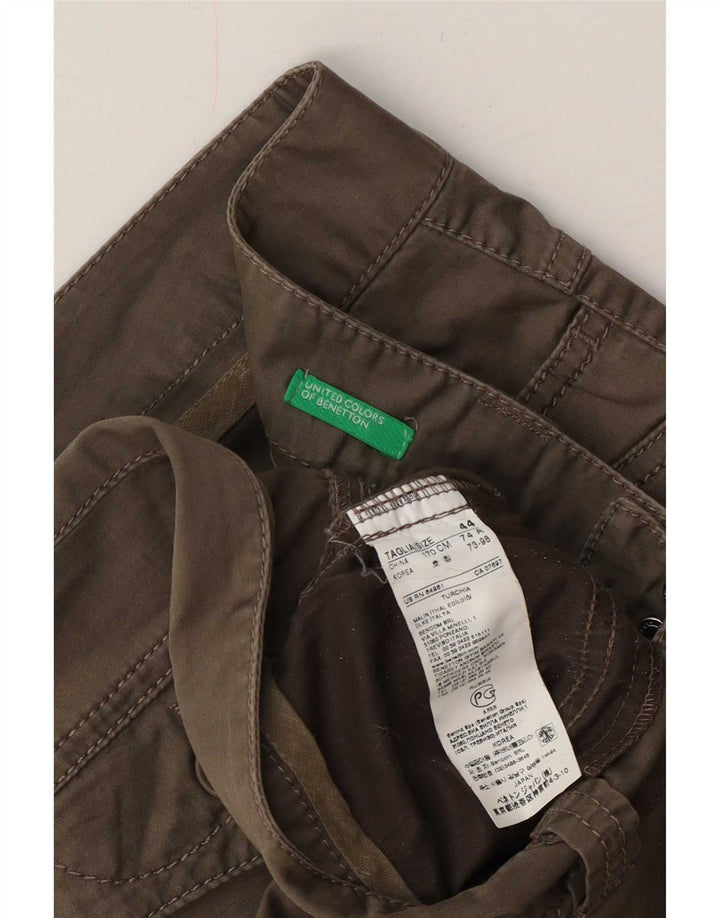 Benetton Womens Casual Shorts IT 44 Medium W30 Khaki Baumwolle