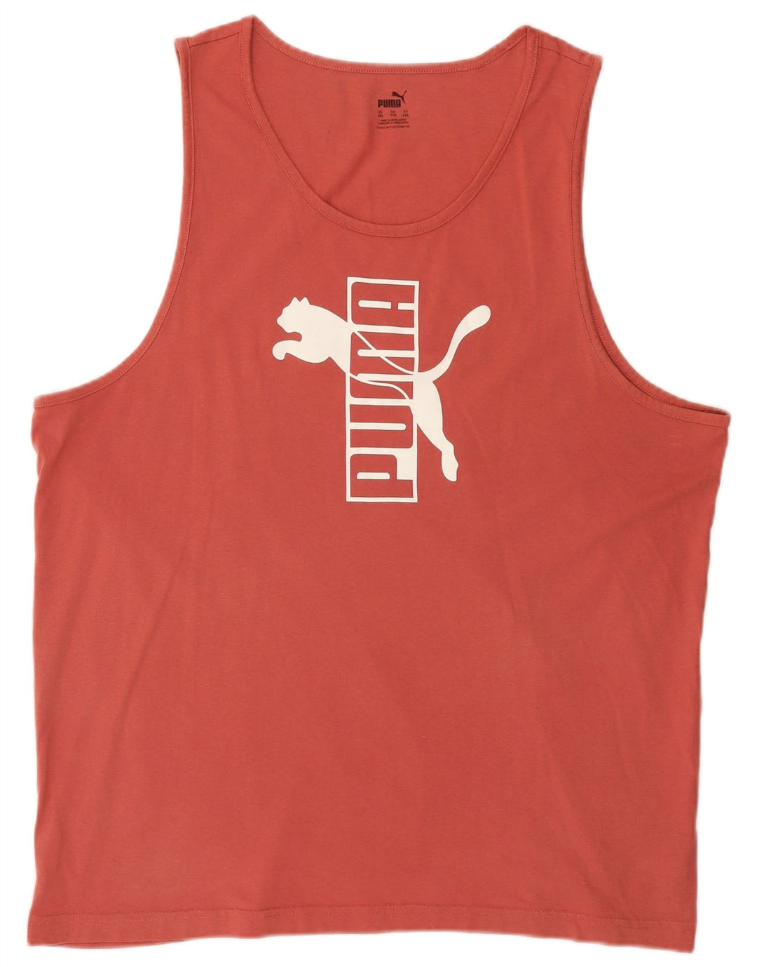 Puma Herren Graphic Vest Top 2XL Rosa Baumwolle