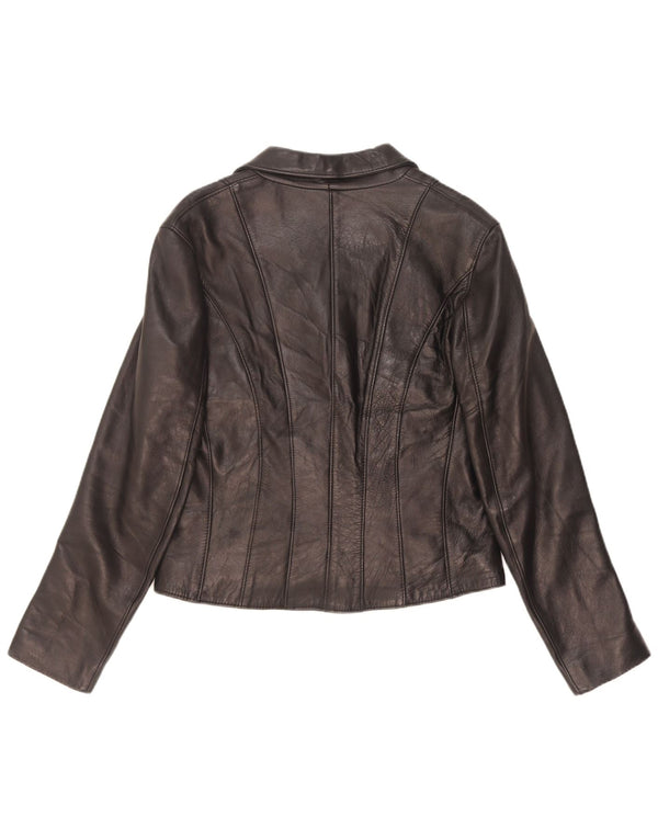Vintage Damen Lederjacke IT 46 Large Schwarz