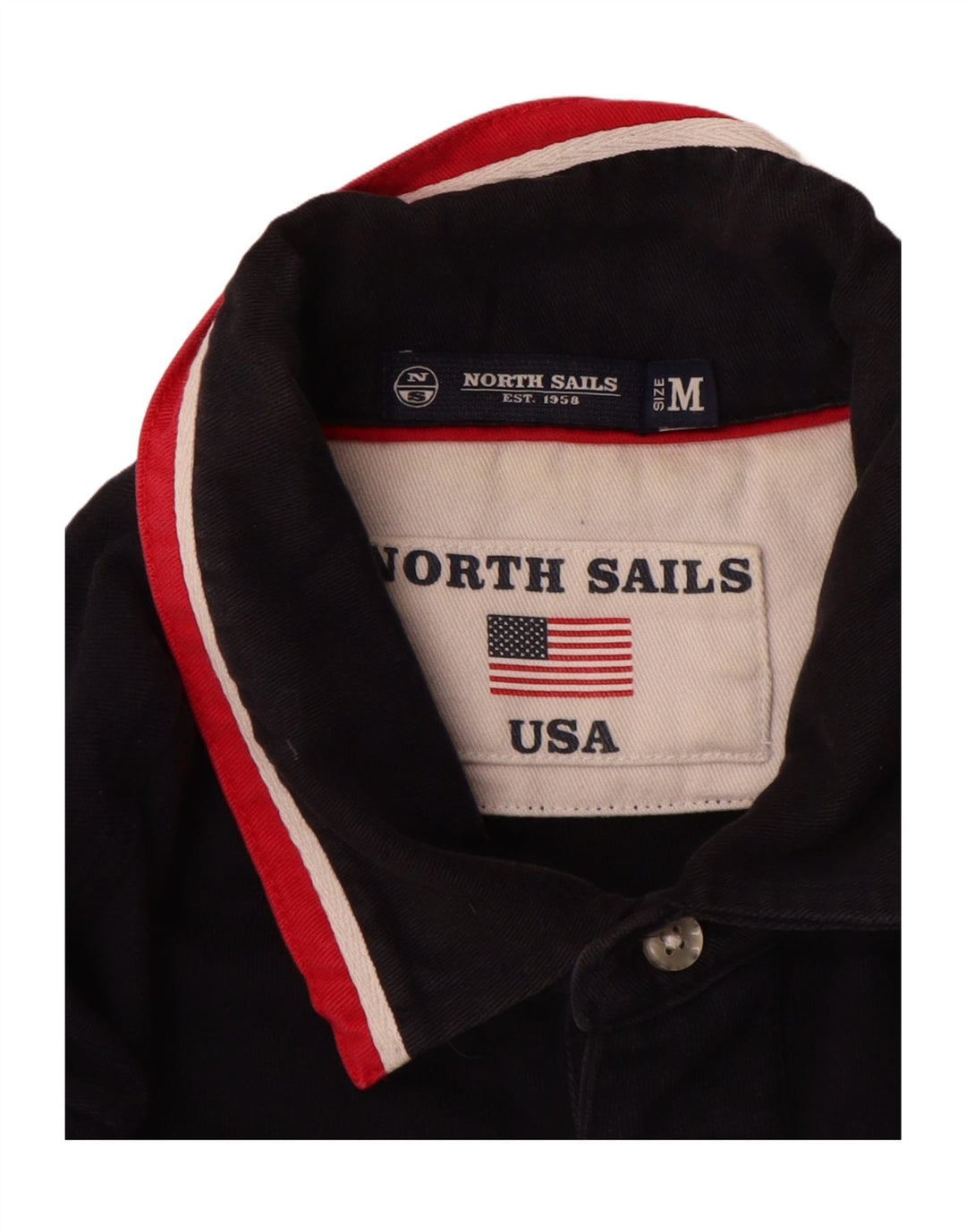 North Sails Herren-Langarm-Poloshirt, mittelmarineblaue Baumwolle