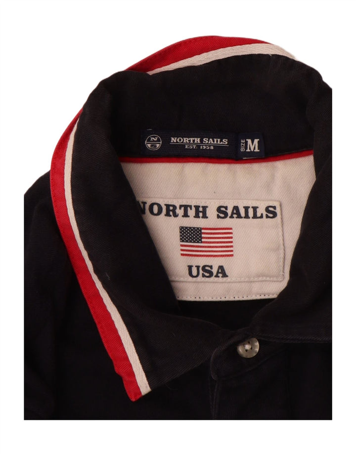 North Sails Herren-Langarm-Poloshirt, mittelmarineblaue Baumwolle