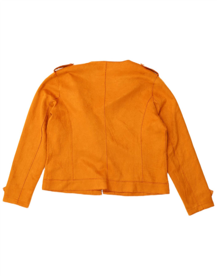 C & A Damen Crop Bikerjacke EU 44 XL Gelb Polyester
