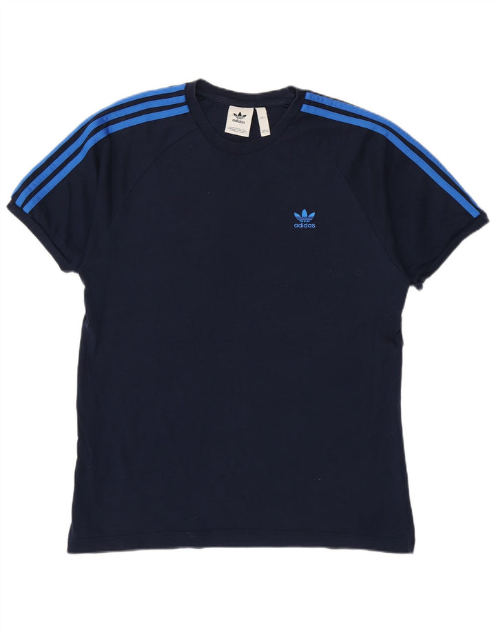 Adidas Herren T-Shirt Top Large Marineblau Baumwolle