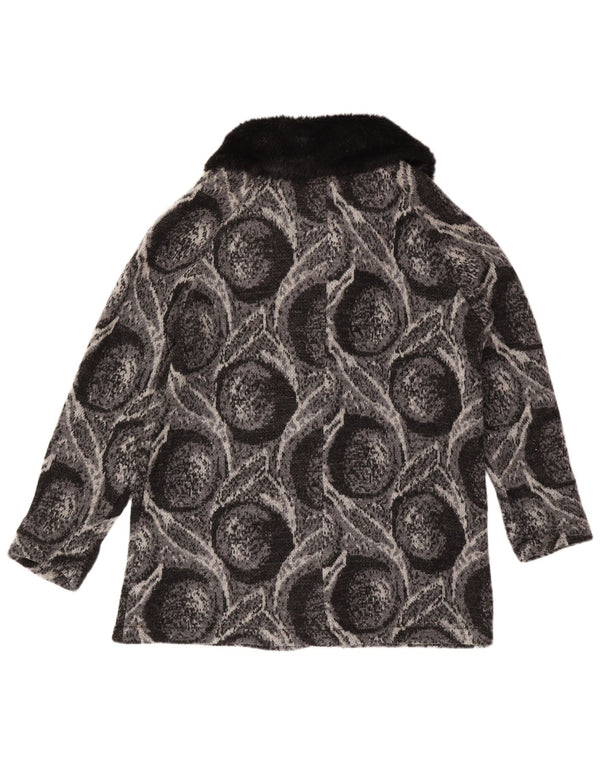 Edina Ronay Damen Strickjacke Pullover UK 20 2XL Graue geometrische Wolle