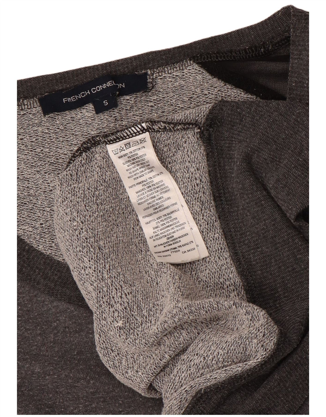 French Connection Damen-Sweatshirt mit 3/4-Ärmeln, Gr. 10, Größe S, Grau