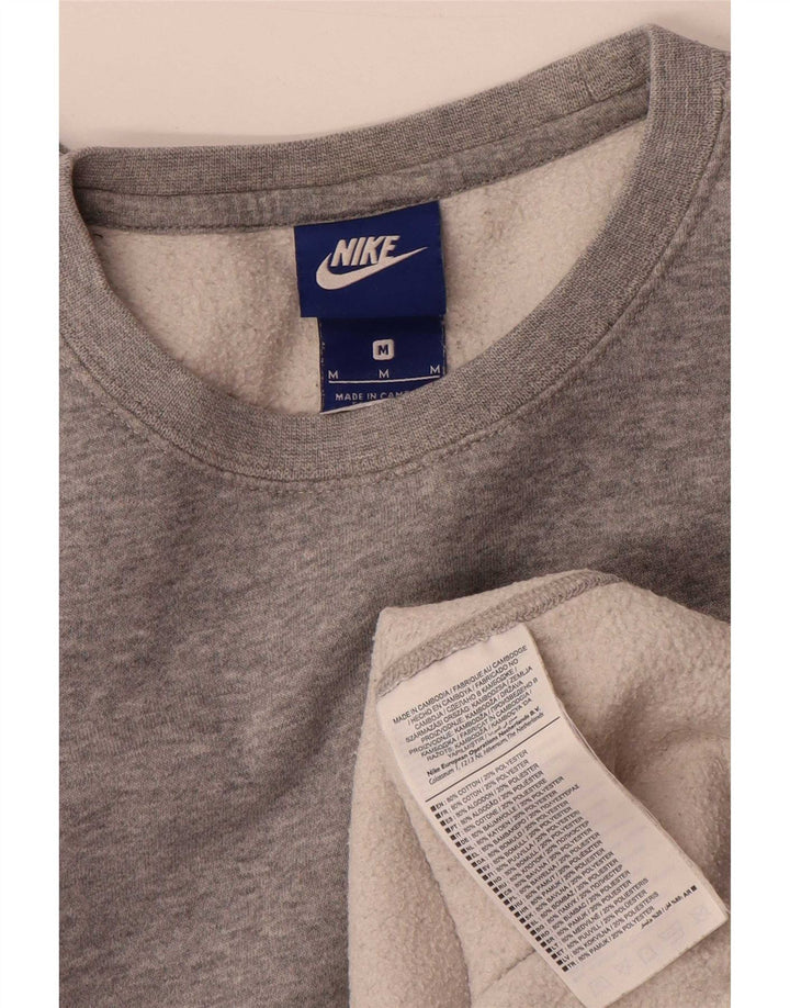 Nike Herren-Sweatshirt-Pullover aus mittelgrauer Baumwolle