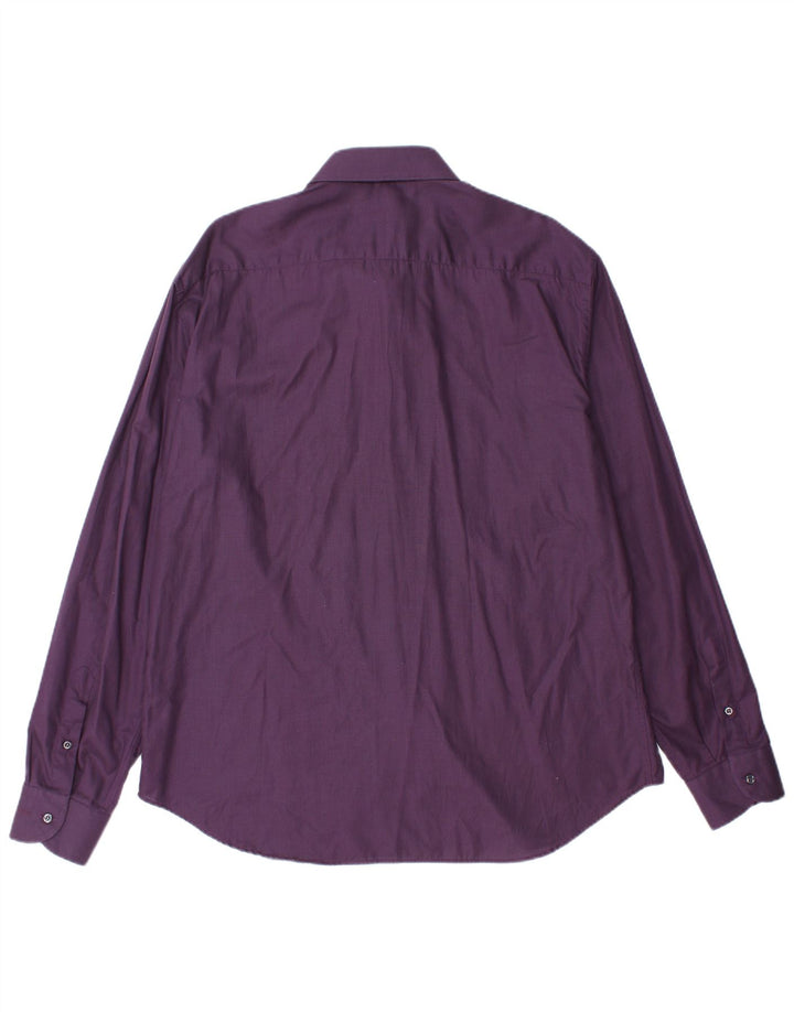 ROCCOBAROCCO Herrenhemd Größe 18 45 2XL Lila Baumwolle