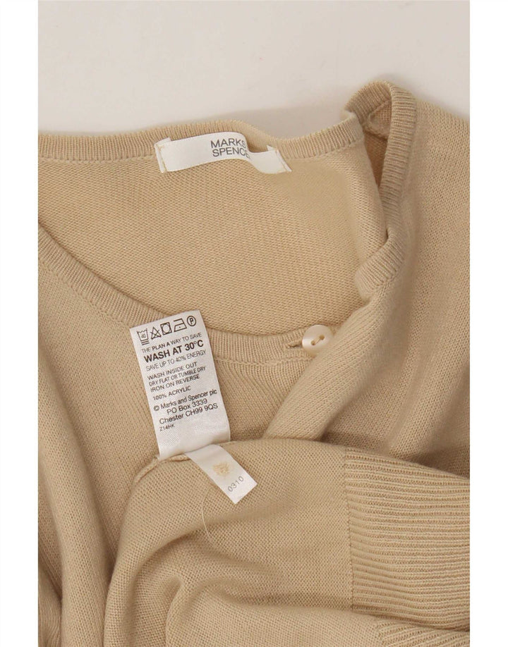 Marks & Spencer Damen Strickjacke Pullover UK 14 Medium Beige Acryl