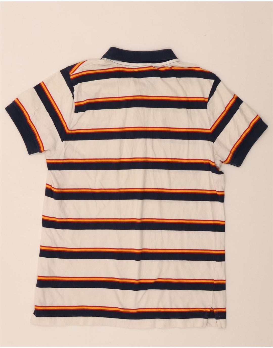 Ellesse Herren-Poloshirt, klein, weiß gestreift, Baumwolle