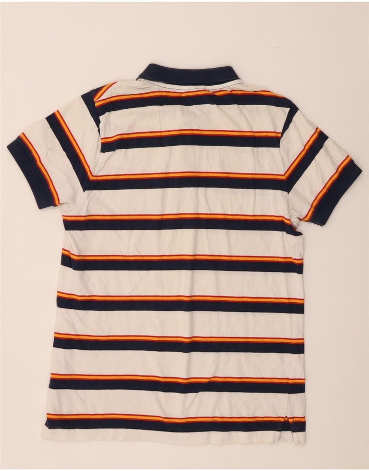 Ellesse Herren-Poloshirt, klein, weiß gestreift, Baumwolle