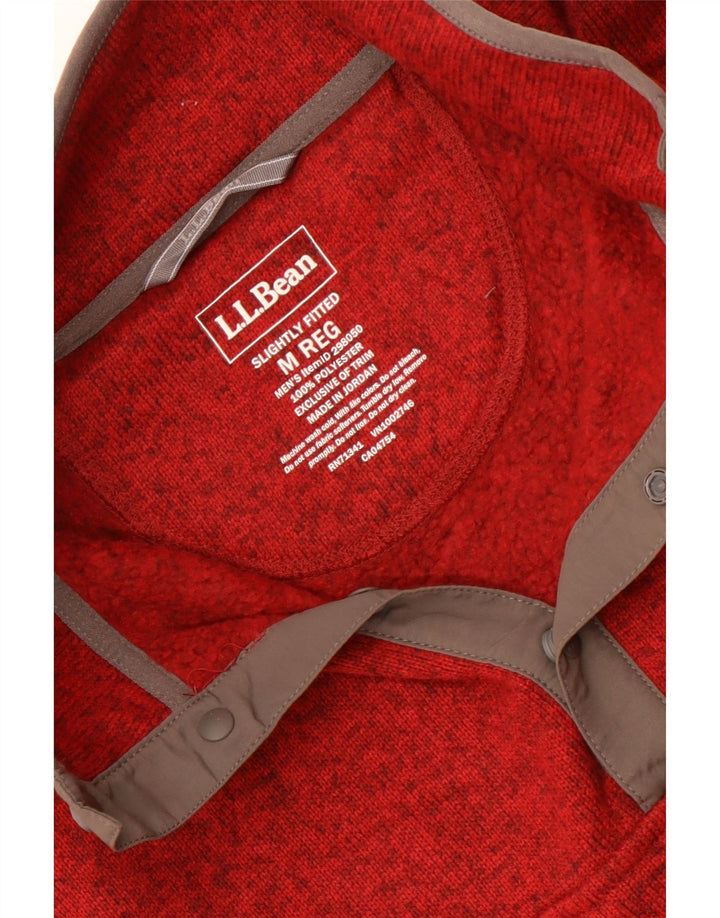 L.L.Bean Herren-Sweatshirt mit Knopfkragen, mittleres Kastanienbraun, Polyester