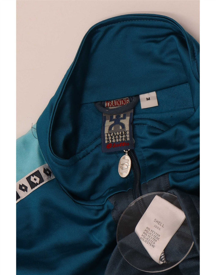 Lotto Herren-Trainingsanzugoberteil mit Grafik, Mittelblaues Farbblock-Polyester