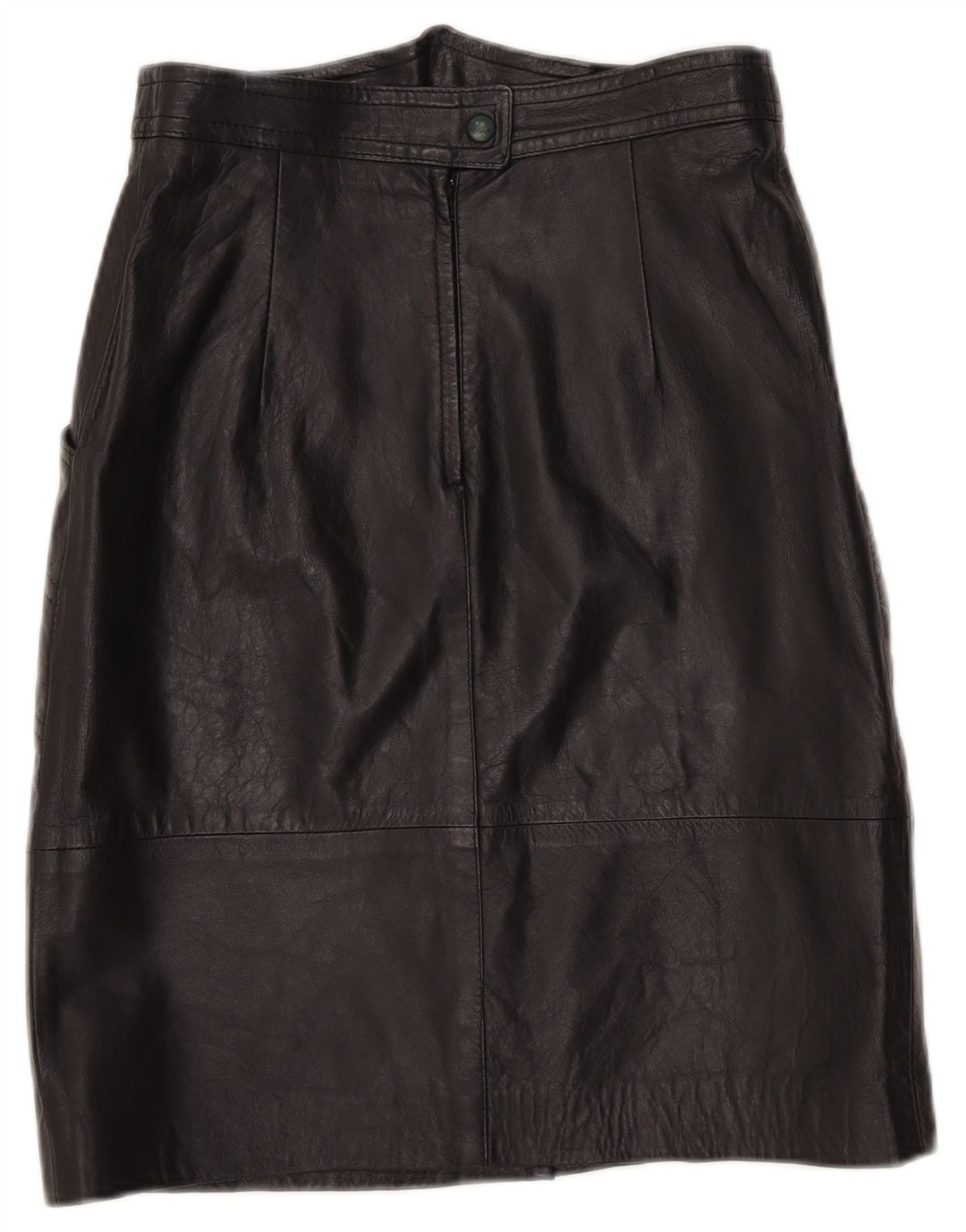 Vintage Damen Lederrock IT 42 Medium W27 Schwarz