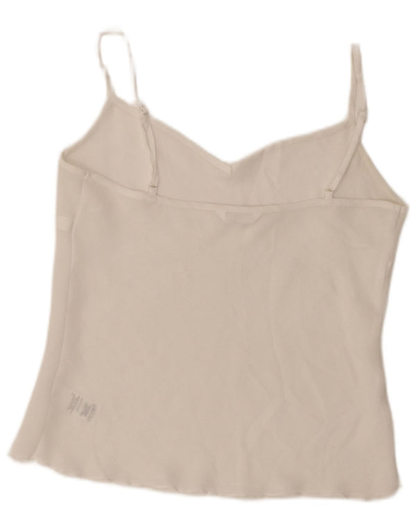 Marks & Spencer Damen Durchsichtiges Cami-Top UK 12 Mittelweißes Polyester
