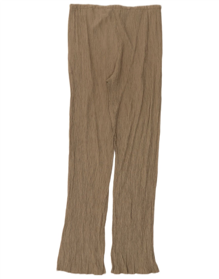 Zara Damen Flare Freizeithose Mittel W28 L32 Beige Viskose