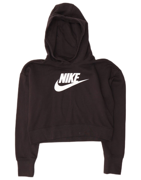 Nike Crop Graphic Hoodie-Pullover für Mädchen, 13–14 Jahre, XL, schwarze Baumwolle