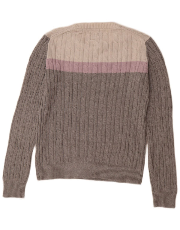 Jack Wills Damen-Pullover mit Rundhalsausschnitt, Gr. 10, Größe S, Grau, Farbblock