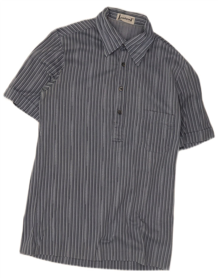 Laurent Herren-Poloshirt, klein, blau gestreift