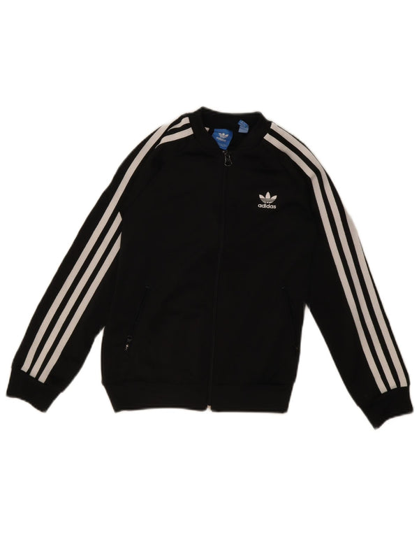 Adidas Mädchen Graphic Trainingsanzug Top Jacke 9–10 Jahre Schwarz Polyester Sport