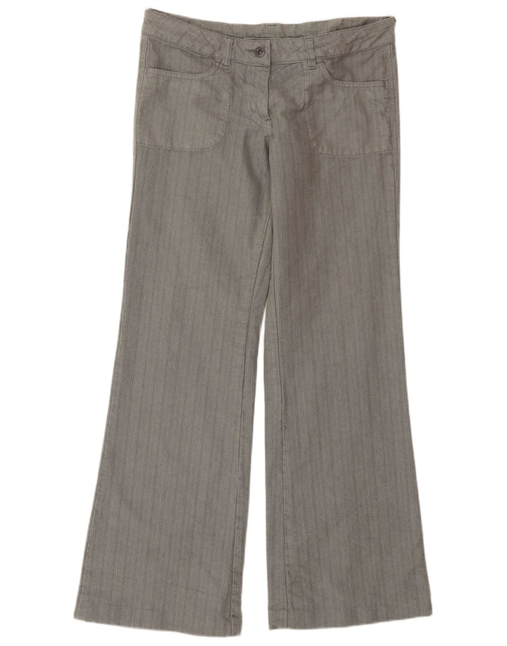 Murphy & Nye Damen Flare-Freizeithose W30 L32 Graue Nadelstreifen-Baumwolle