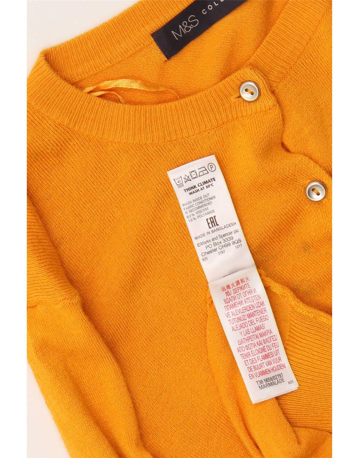 Marks & Spencer Damen-Cardigan mit normaler Passform, Größe 12, Mittelgelb