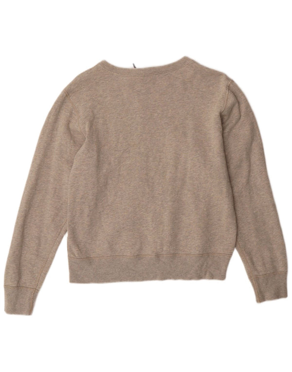 POLO RALPH LAUREN Damen Grafik-Sweatshirt-Pullover UK 16 Große graue Baumwolle