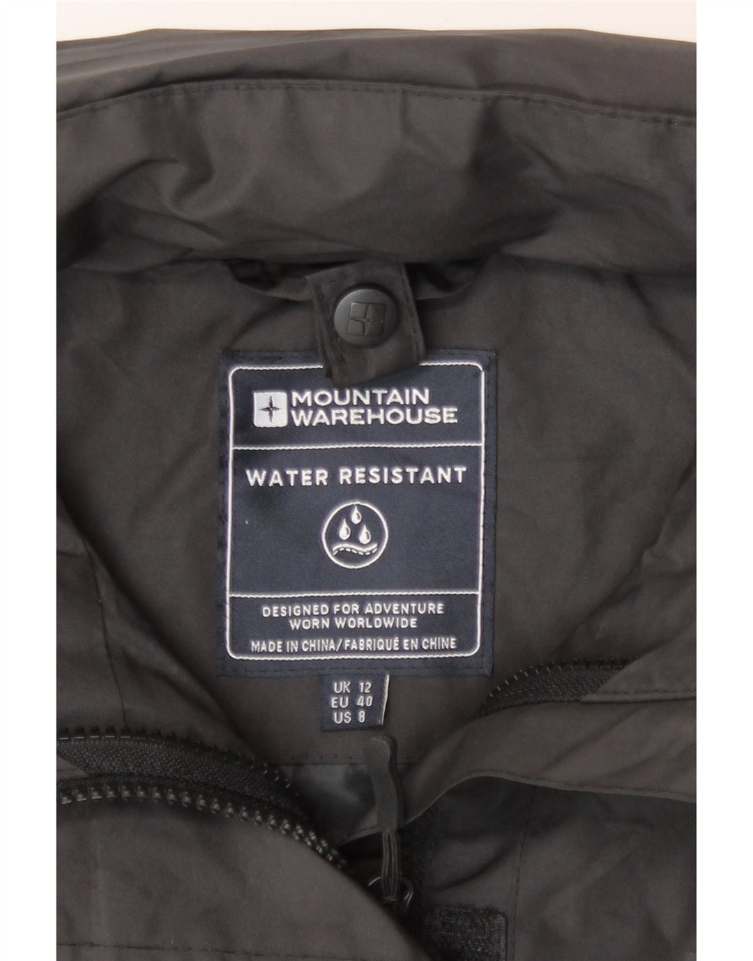 Mountain Warehouse Damen-Regenjacke mit Kapuze, UK 12, mittelschwarz, Polyamid
