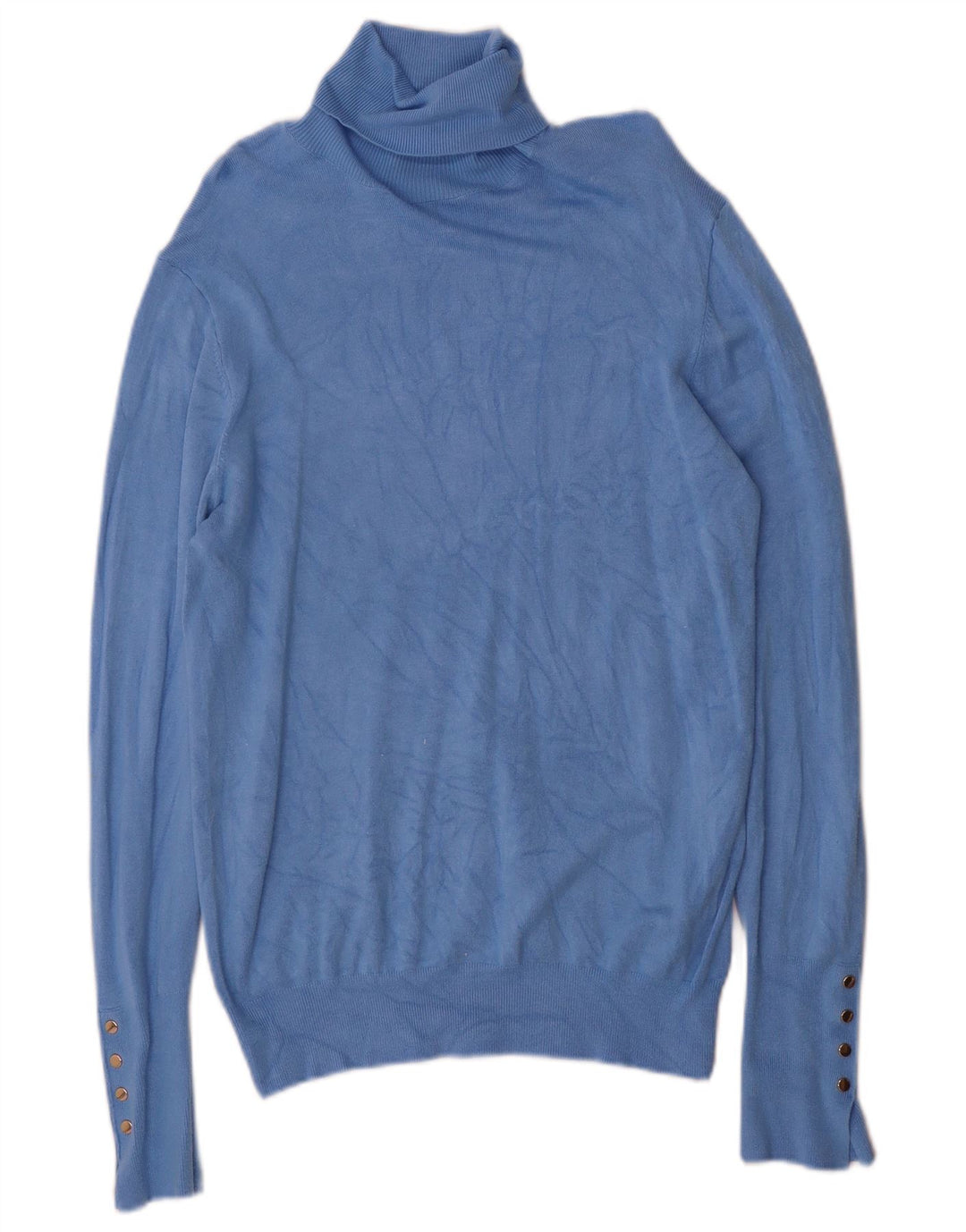 Rollkragenpullover für Damen von Zara, Gr. 14, Größe L, blau, Viskose