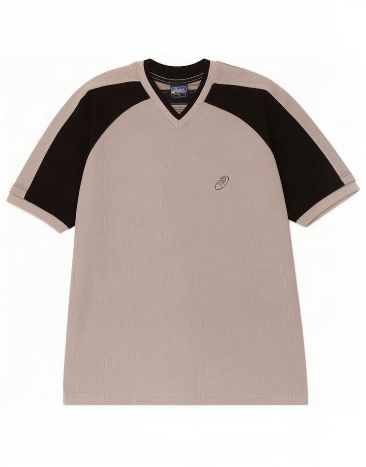 Asics Herren T-Shirt Top Large Grau Colourblock Baumwolle