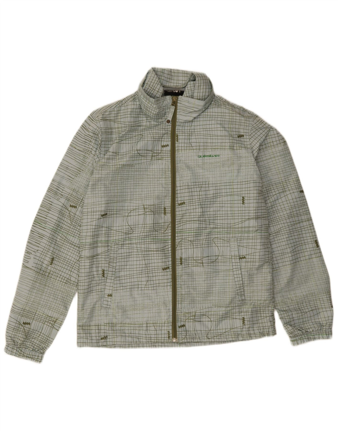 Quiksilver Damen Regenjacke UK 16 Large Blue Check Polyester