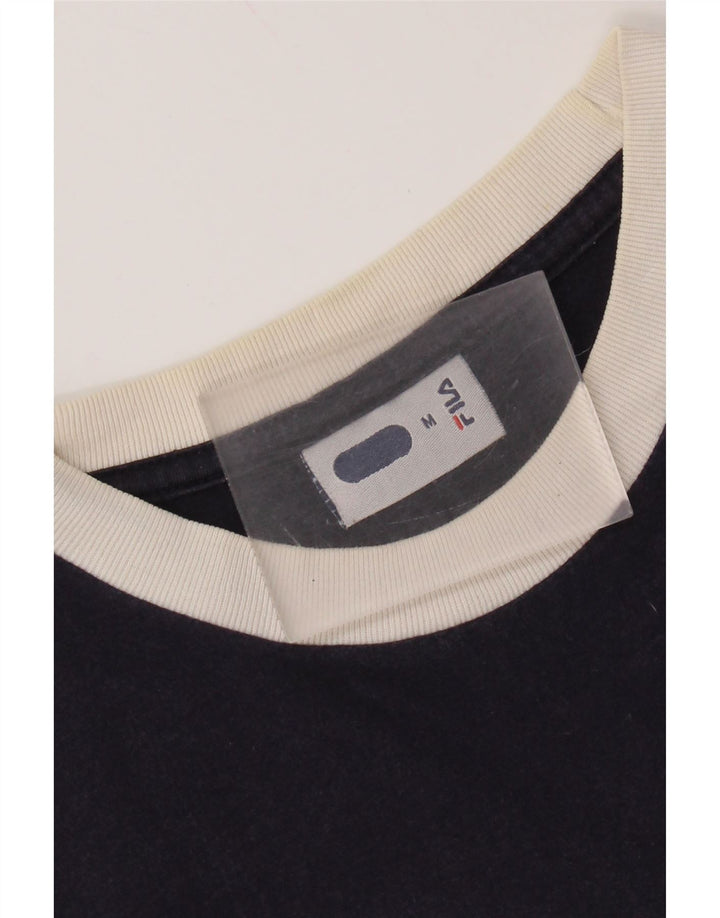 FILA Herren-Grafik-T-Shirt-Oberteil aus mittelblauer Baumwolle in Marineblau