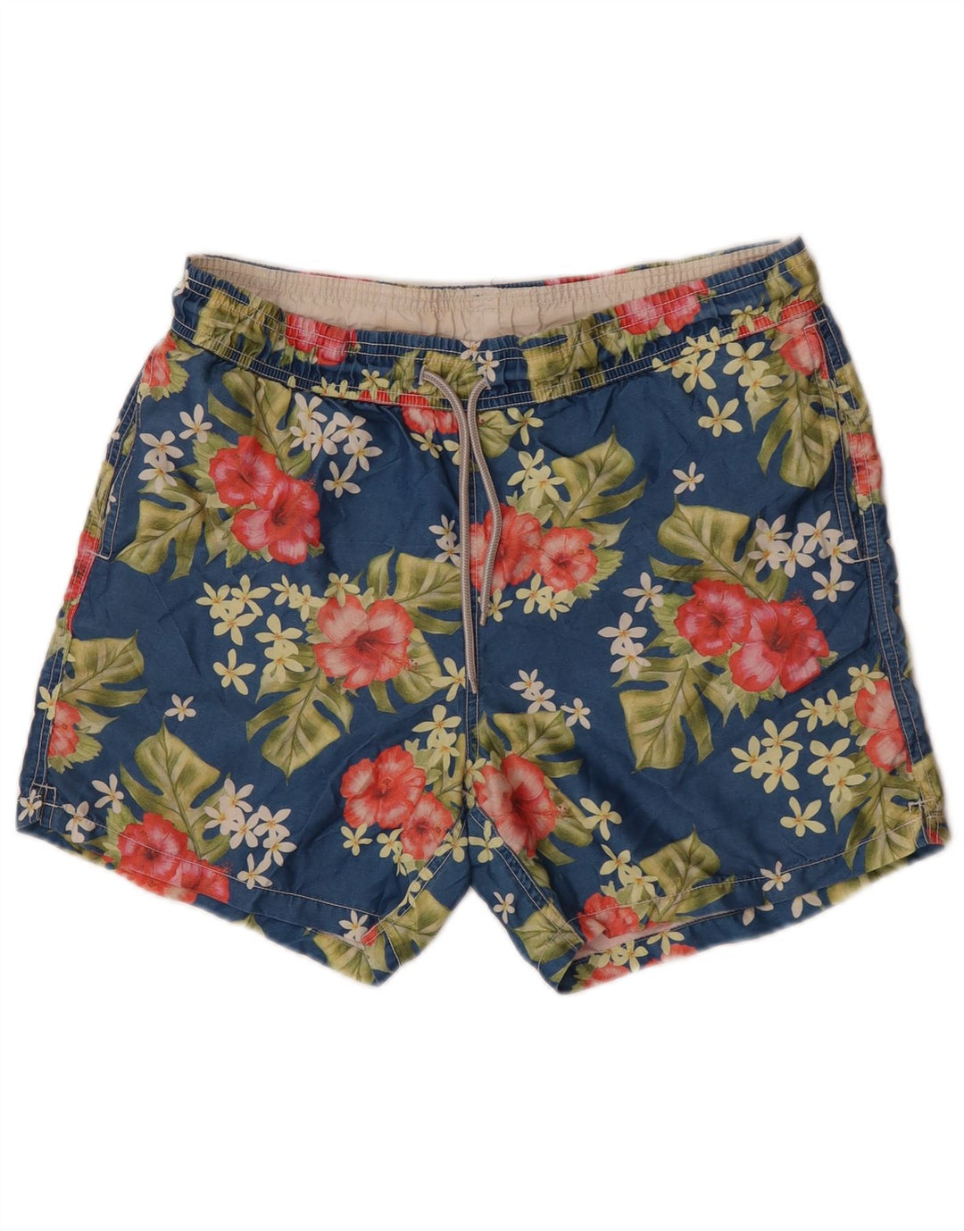 Saint Barth Herren-Badeshorts, klein, blau, geblümt, Polyester