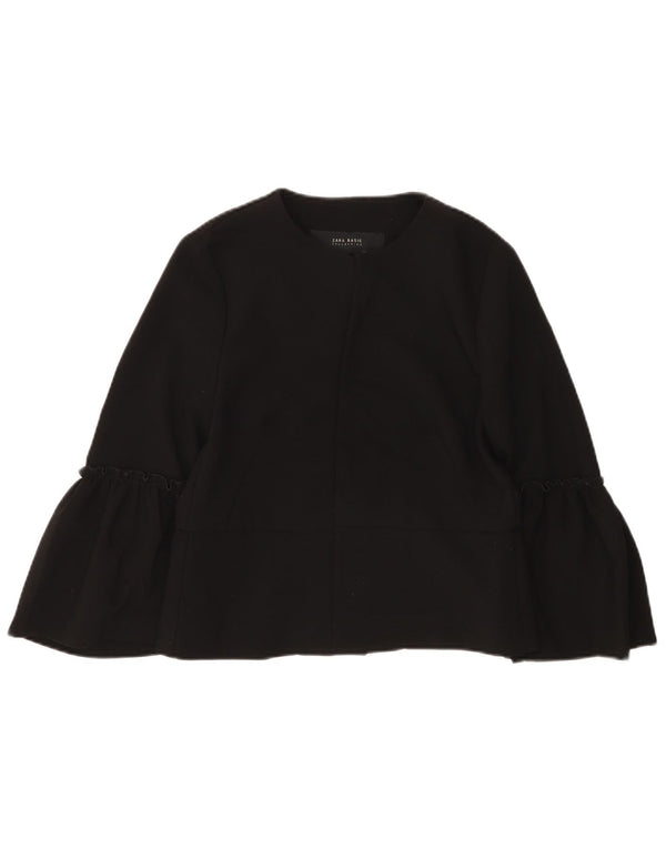 Zara Damen Langarm-Cardigan-Oberteil UK 12 Medium Schwarz