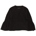 Zara Damen Langarm-Cardigan-Oberteil UK 12 Medium Schwarz