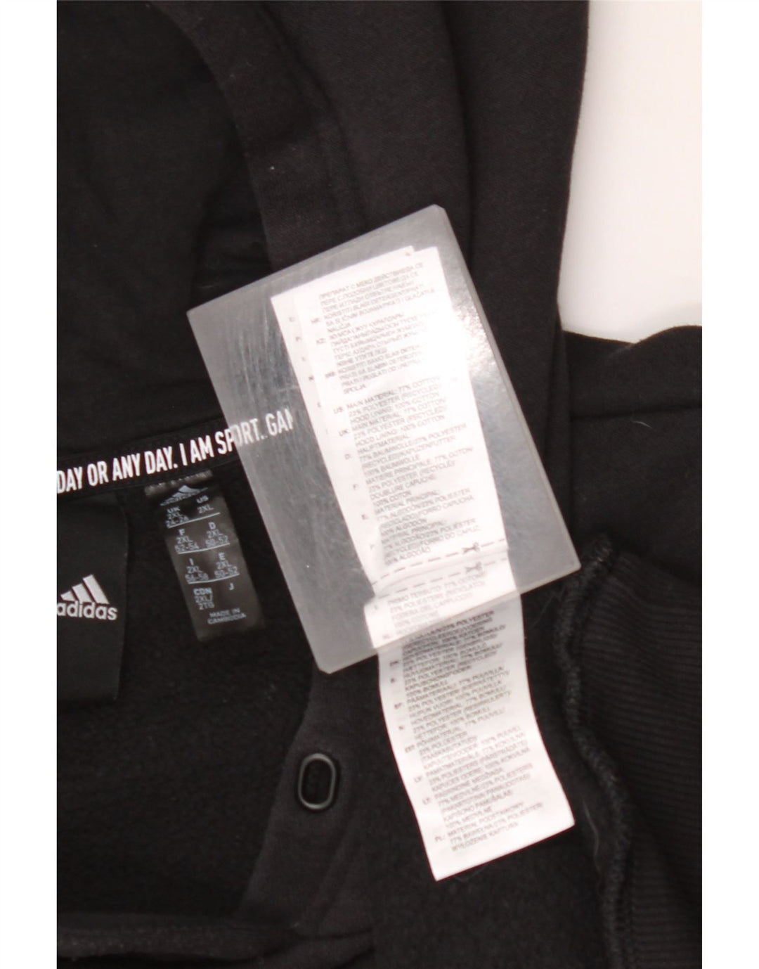 ADIDAS Damen Graphic Hoodie Pullover UK 24/26 2XL Schwarze Baumwolle