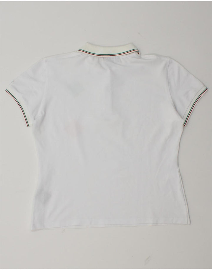 Slam Damen Poloshirt UK 14 Large Weiß Argyle/Diamant Polyamid