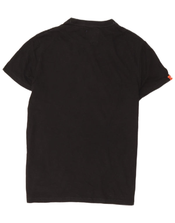 Superdry Herren T-Shirt-Oberteil aus mittelschwarzer Baumwolle