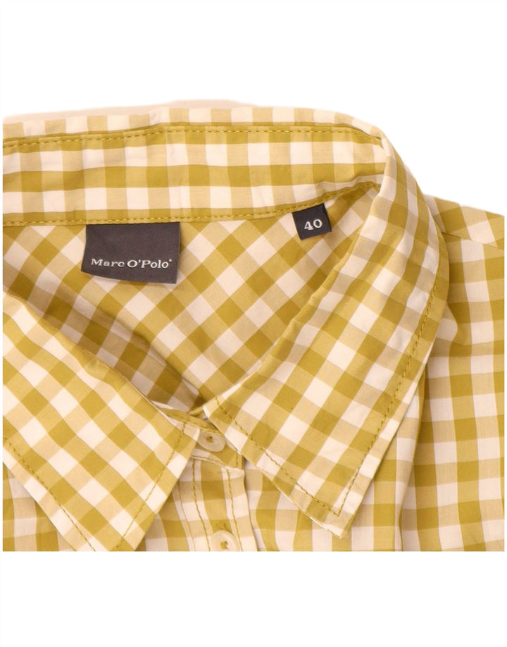 MARC O'POLO Damen-Oversize-Hemd IT 40, kleine grüne Gingham-Baumwolle