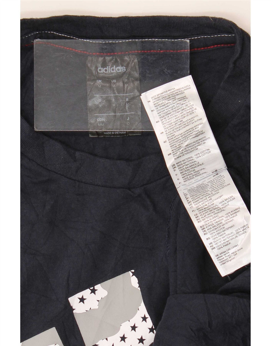 Adidas Herren-T-Shirt mit Grafik, mittelgroß, marineblau, Baumwolle