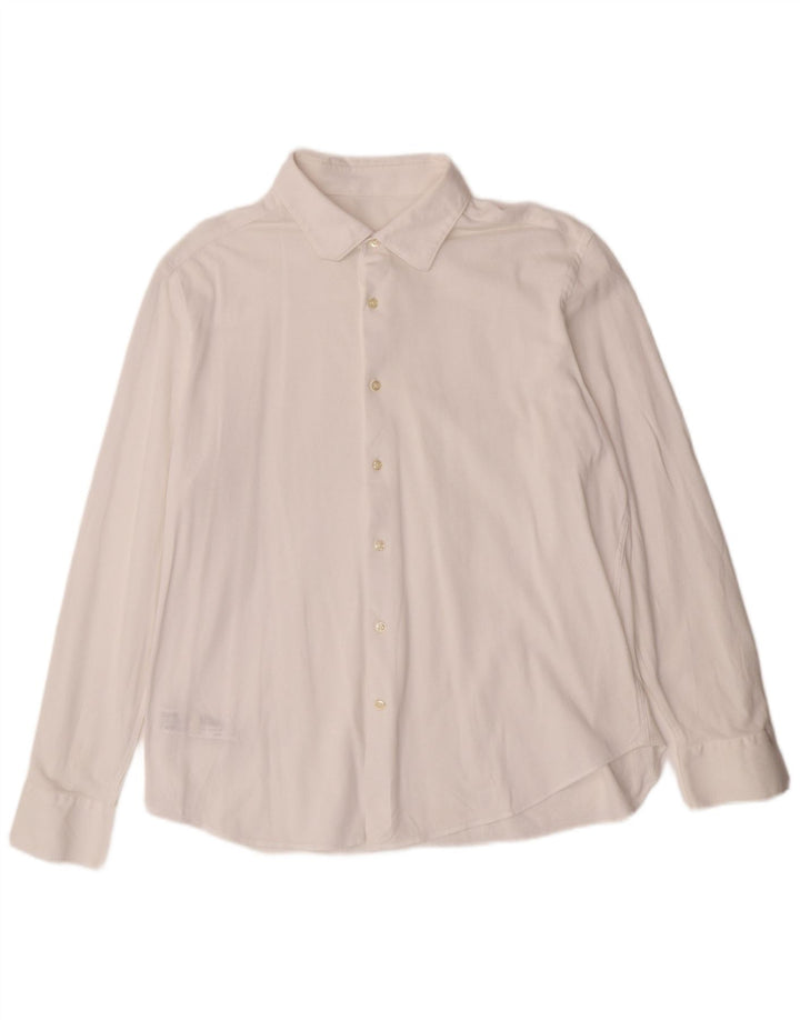 Massimo Dutti Herrenhemd 2XL Weiße Baumwolle