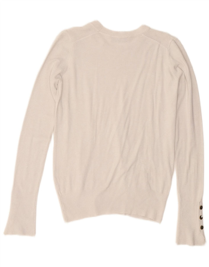 Zara Damen-Pullover mit Rundhalsausschnitt, Gr. 10, Größe S, Weiß