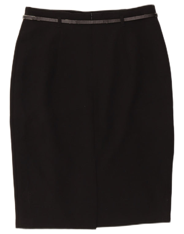Marks & Spencer Damen Bleistiftrock UK 10 Small W28 Schwarz Polyester