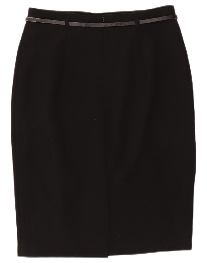 Marks & Spencer Damen Bleistiftrock UK 10 Small W28 Schwarz Polyester