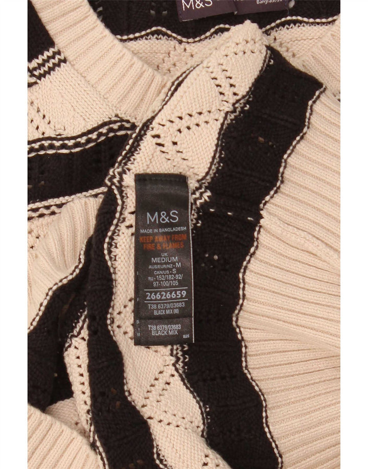 Marks & Spencer Damen Weste Tank Top UK 14 Mittelbeige gestreift Baumwolle