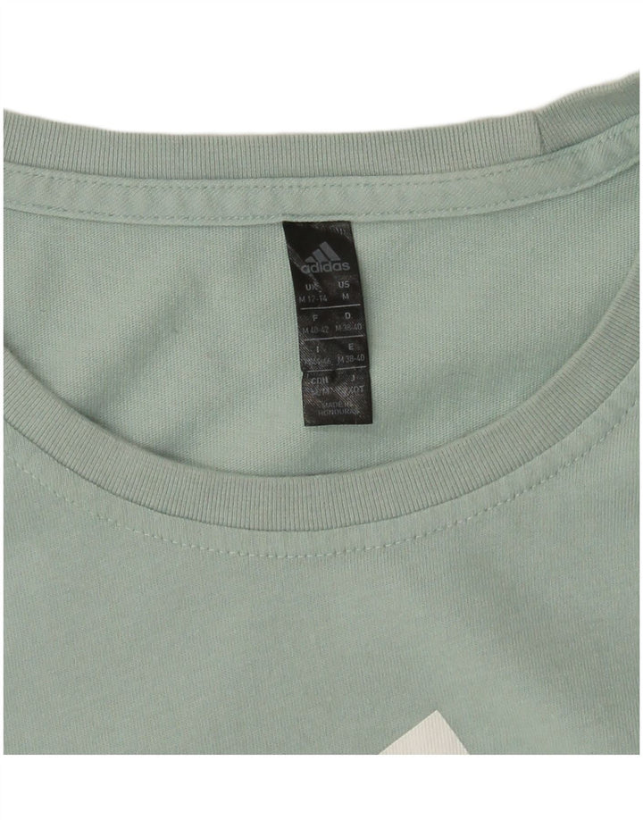 ADIDAS Damen Graphic Top Langarm UK 12/14 Mittelgrün