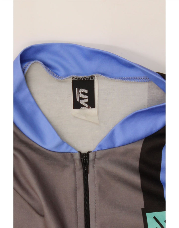 UVEX Mens Short Sleeve Pullover Tracksuit Top Medium Grey Geometric Vintage Uvex and Second-Hand Uvex from Messina Hembry 