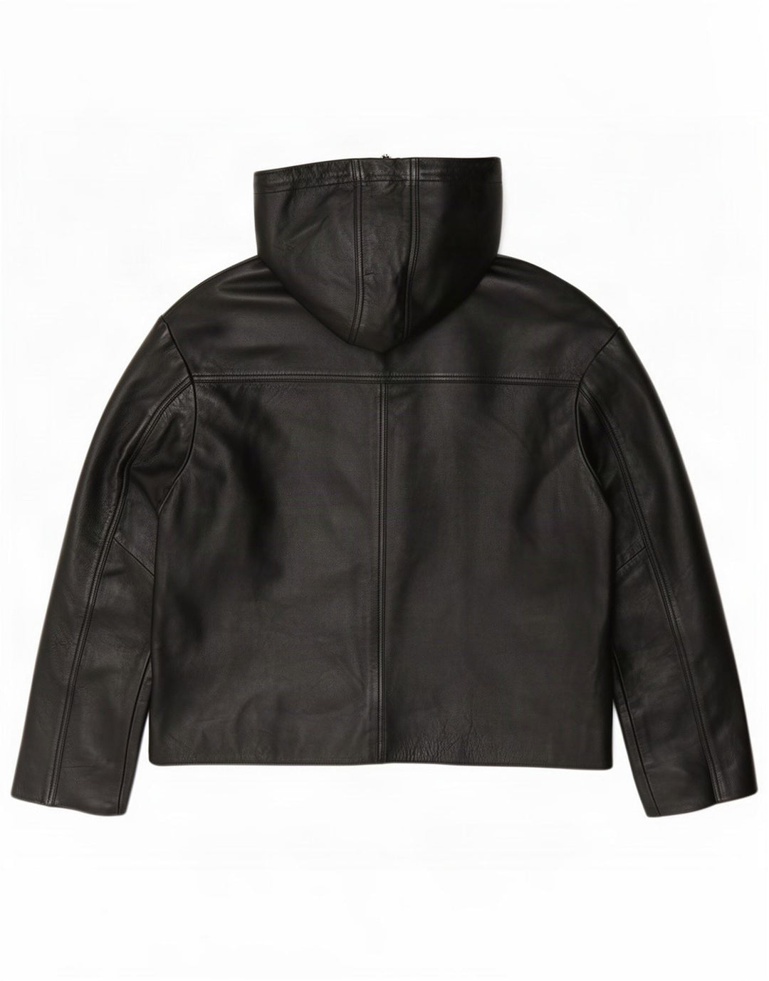 Selected Femme Damen-Lederjacke mit Kapuze, EU 38, mittelschwarz
