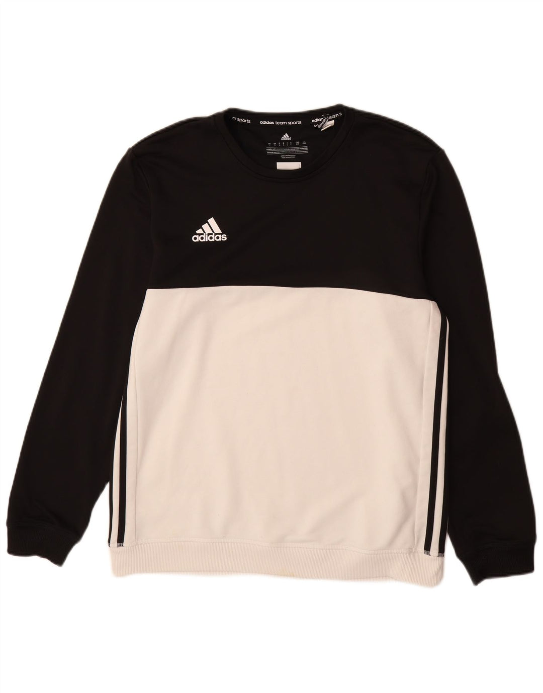 ADIDAS Herren Climalite Sweatshirt Pullover Large Weiß Colourblock Polyester